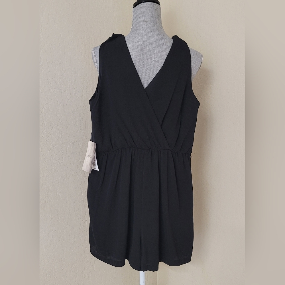 Lily Rose Black Romper V Neck & Back, Women's, Size M - Picture 2 of 11